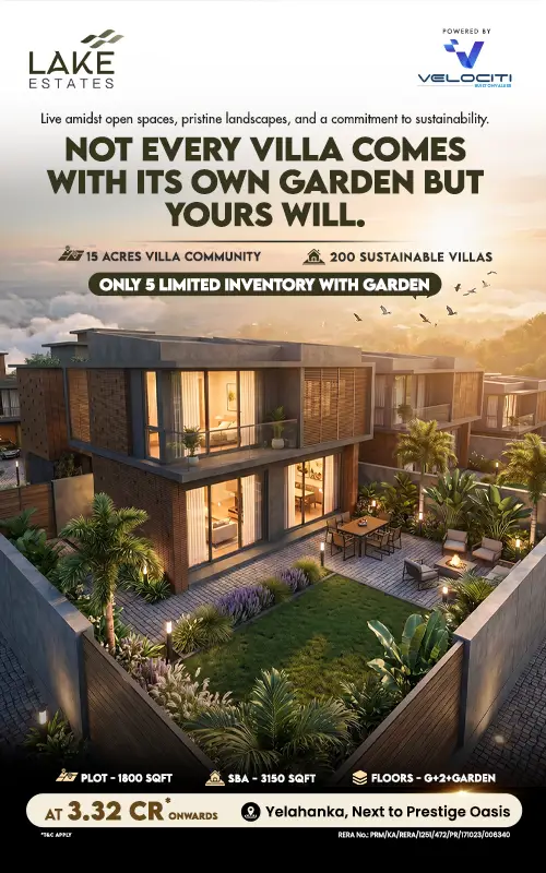 Luxury 4 BHK villa in Bangalore - Lake Estate